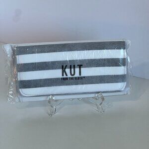 Kut From the Kloth Slim Striped Wallet Black White Vegan Leather FabFitFun NEW